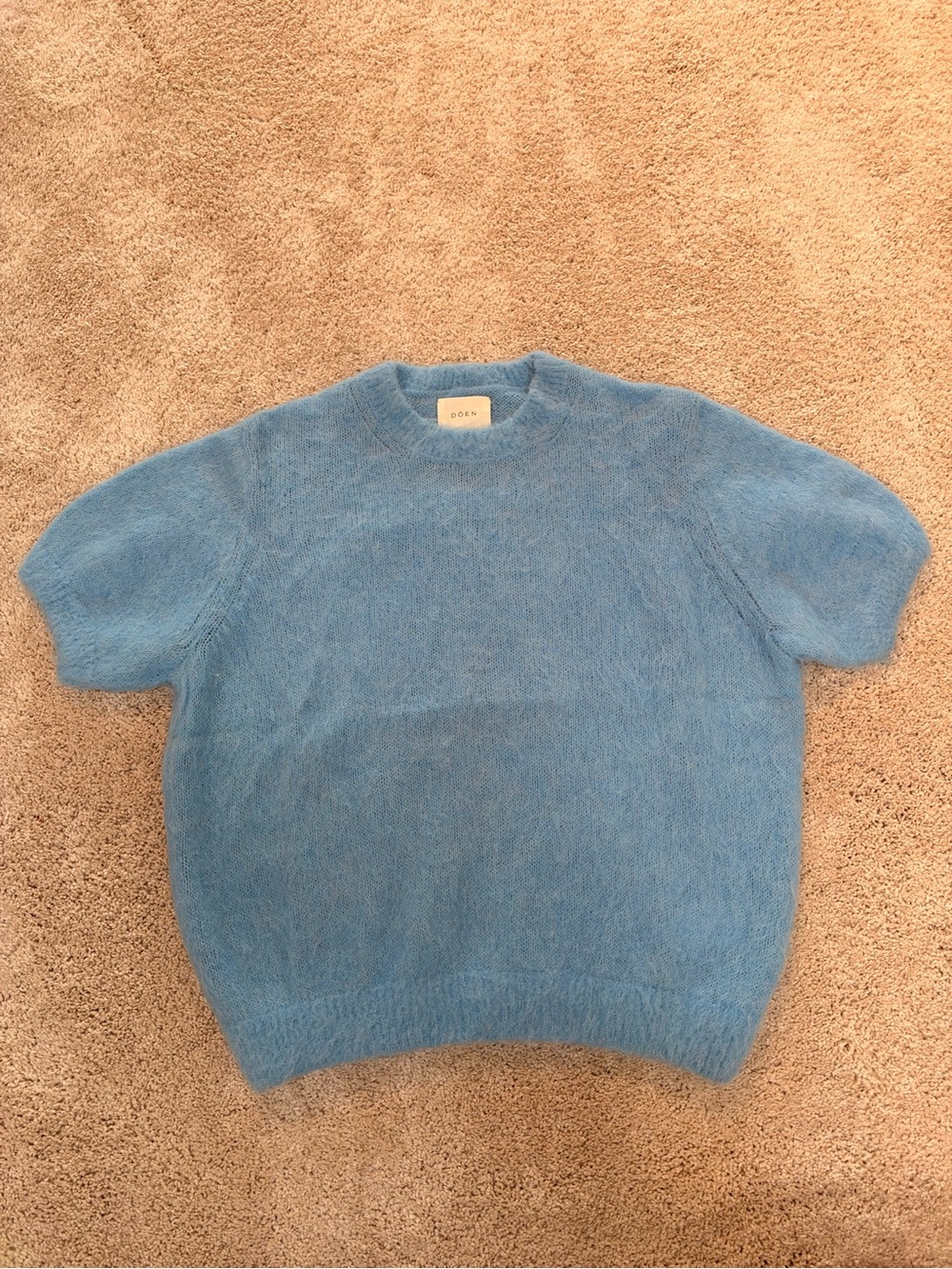 Doen Sky Blue Short-Sleeve Crewneck Sweater